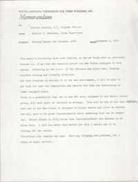 Memorandum from Bernice V. Robinson to Charles Jackson, November 9, 1970