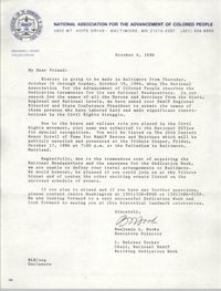 Letter from Benjamin L. Hooks and C. DeLores Tucker, October 6, 1986