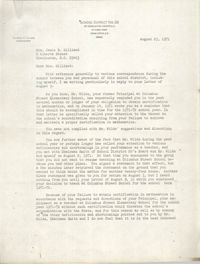 Letter from Eugene C. Clark to Janie B. Gailliard, August 25, 1971