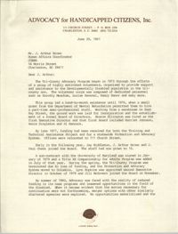 Letter from J. Paul Cheek to J. Arthur Brown, June 29, 1981