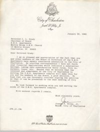 Letter from Joseph P. Riley, Jr. to Z. L. Grady, January 30, 1980