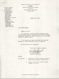 Letter from William Saunders to COBRA Board Members, January 18, 1980