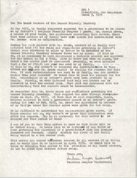 Letter from Vandrena Sumpter Vanderwaall to Board Members of the Humane Cemetery, March 3, 1978