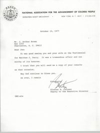 Letter from Gloster B. Current to J. Arthur Brown, October 12, 1977