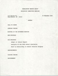 Charleston Branch of the NAACP Education Committee Agenda, December 20, 1990