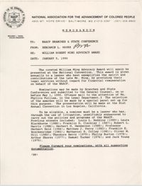 NAACP Memorandum, January 5, 1990