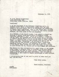 Letter from Esau Jenkins to F. and F. Arnold Distributor, February 11, 1971
