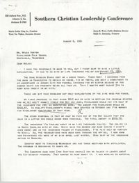Letter from Septima P. Clark to Myles Horton, August 6, 1961