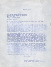 Letter from Bernice Robinson to Robert Brown, May 19, 1973