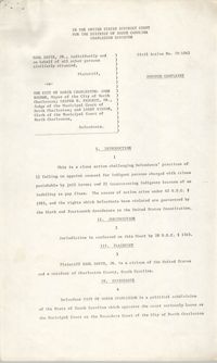 Civil Action No. 79-1042 Amended Complaint, Charleston Division, Earl Davis, Jr. vs. The City of North Charleston