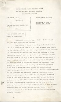 Civil Action No. 79-1042 Affidavit of John E. Bourne, Jr., Charleston Division, Earl Davis, Jr. vs. The City of North Charleston