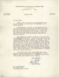 Letter from Louis Martin to J. Arthur Brown, April 28, 1965