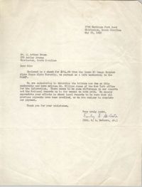 Letter from H. A. DeCosta, Jr. to J. Arthur Brown, May 25, 1965