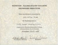 Winston-Salem State College Extended Services Award for J. Arthur Brown