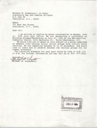 Letter from Michael M. Schwarzott to Charleston Branch of the NAACP, June 17, 1994