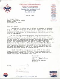 Letter from Frederick T. Fabian to Dwight James, July 5, 1994
