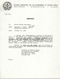 NAACP Memorandum, October 23, 1990