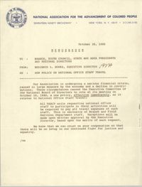 NAACP Memorandum, October 30, 1980