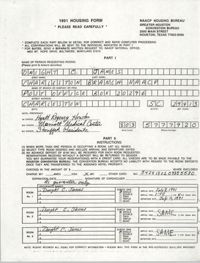 NAACP Housing Bureau, 1991 Housing Form