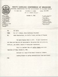 South Carolina Conference of Branches of the NAACP Memorandum, October 4, 1982