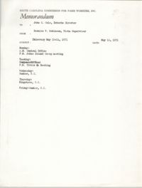 Memorandum from Bernice V. Robinson to John Cole, May 10, 1971