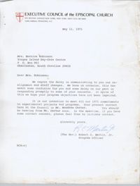 Letter from Robert C. Martin, Jr. to Bernice Robinson, May 11, 1971