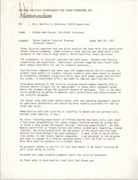 Memorandum from Gladys Warrington to Bernice Robinson, May 1971
