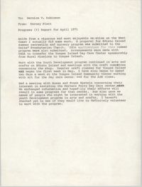 VISTA Progress Report, April 1971