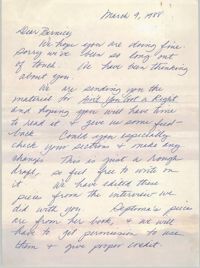 Letter from Guy and Candie Carawan to Bernice Robinson, March 9, 1988