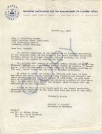 Letter from Gloster B. Current to I. DeQuincey Newman, October 23, 1962