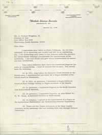 Letter from Ernest F. Hollings to J. Howard Wrighten, III, March 13, 1968