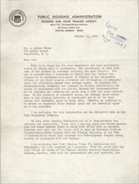 Letter from Hubert M. Jackson to J. Arthur Brown, October 11, 1965
