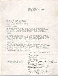 Letter from Lillie Smalls to Wallace Brown, July 9, 1982