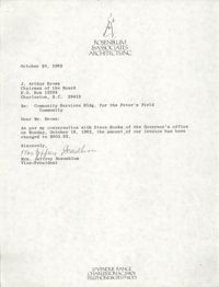 Letter from Jeffrey Rosenblum to J. Arthur Brown, October 20, 1982