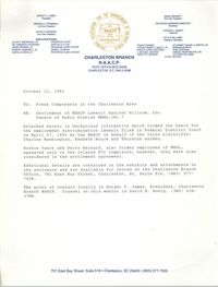 Charleston Branch of the NAACP Memorandum, October 12, 1992
