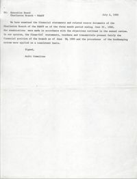 Charleston Branch of the NAACP Memorandum, July 2, 1985