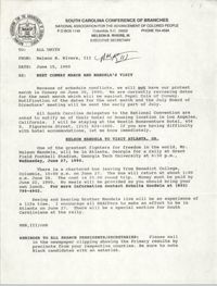South Carolina Conference of Branches of the NAACP Memorandum, June 15, 1990