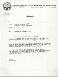 NAACP Memorandum, November 1990