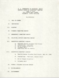 Agenda, South Carolina Conference of Branches of the NAACP, June 9, 1990