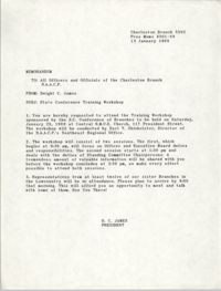 Charleston Branch of the NAACP Memorandum, January 13, 1989
