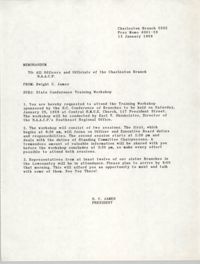 Charleston Branch of the NAACP Memorandum, January 13, 1989