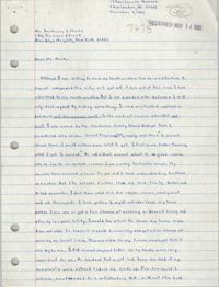 Letter from E. Michael Bonaparte to Benjamin L. Hooks, November 2, 1983