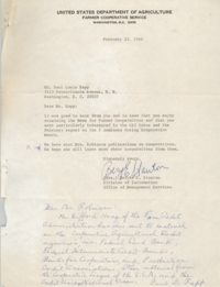 Letter from Paul Louis Rapp to Bernice Robinson, February 23, 1966