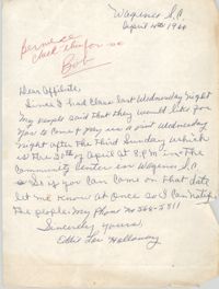 Letter from Eddie Holloway to 