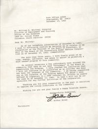 Letter from J. Arthur Brown to William B. Whitney, December 12, 1983