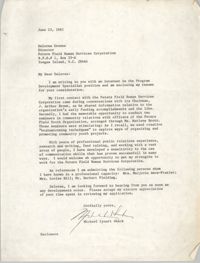Letter from Michael Lynart Whack to Delores Greene, June 23, 1982