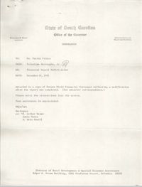 State of South Carolina, Office of the Governor, Memorandum, December 14, 1981