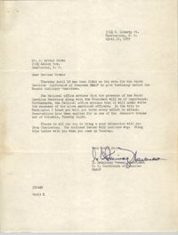Letter from I. DeQuincey Newman to J. Arthur Brown, April 13, 1959