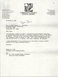 Letter from William B. Todd to J. Arthur Brown, November 4, 1987