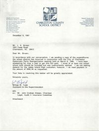 Letter from William B. Todd to J. Arthur Brown, December 9, 1987